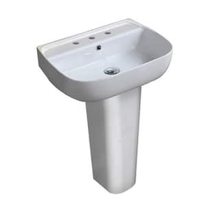 Aqua Pedestal Sink in White