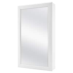 15.25 in. W x 26 in. H Rectangular Framed Surface-Mount Bathroom Medicine Cabinet with Mirror in White