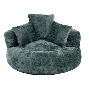 Emerald Chenille Comfort Lounger High Back Bean Bag for Adults and Kids