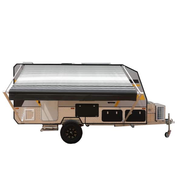 ALEKO 13 ft. RV Retractable Awning (96 in. Projection) in Black Stripes