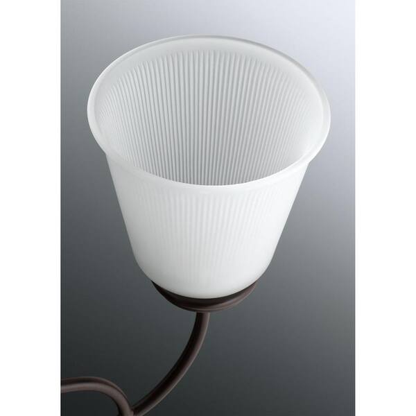 Progress Lighting Keats Collection 4-Light Antique Bronze Foyer Pendant with Frosted Ribbed Glass