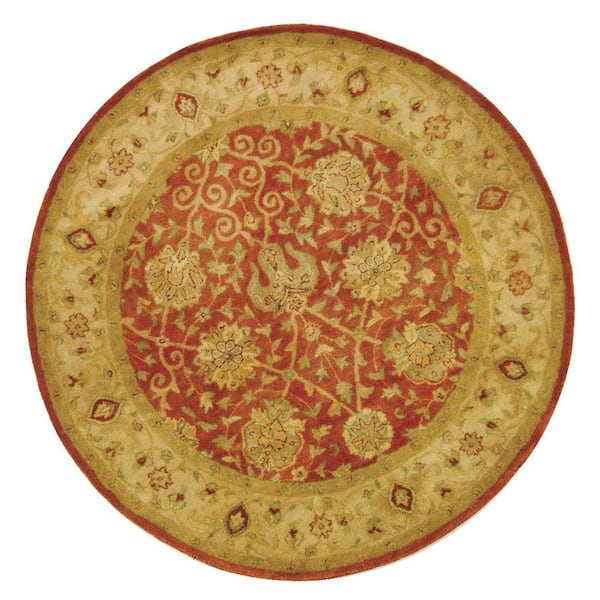 Antiquity Rust 8 ft. x 8 ft. Round Border Area Rug