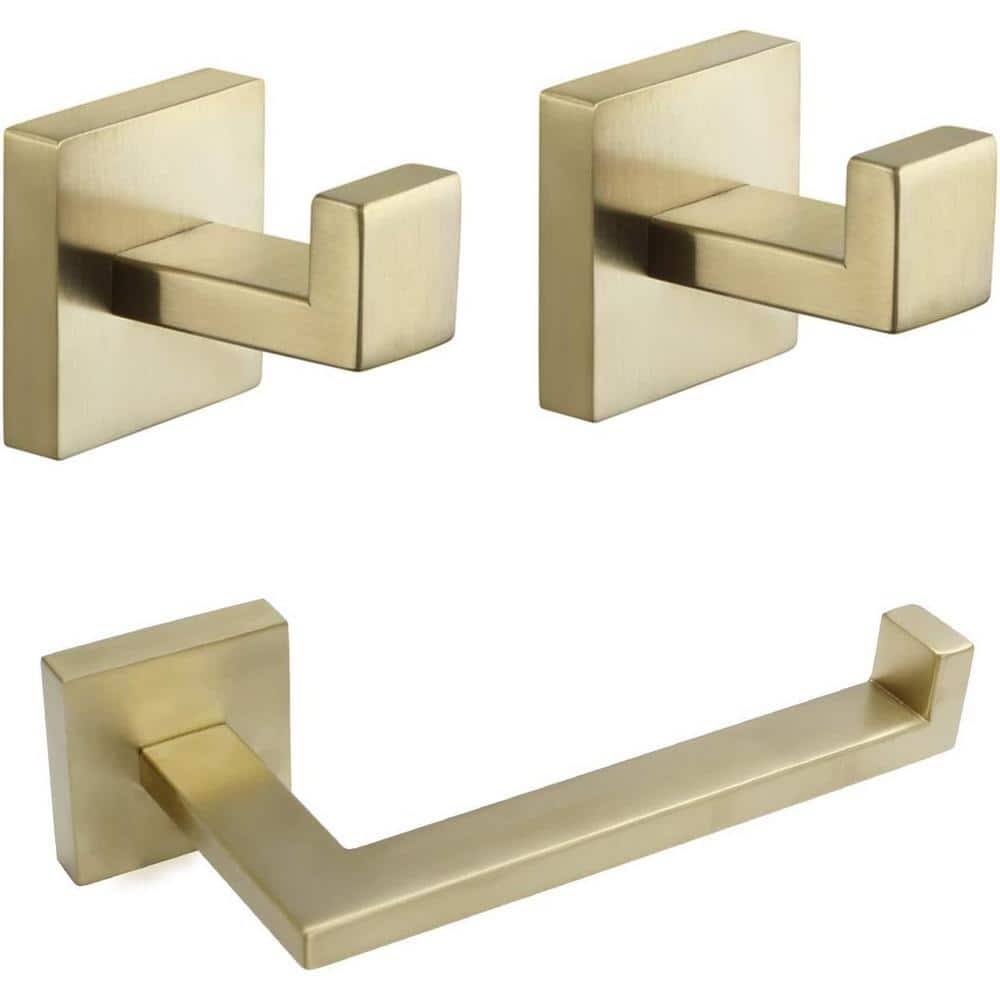 3-Piece Rectangular Bath Hardware Set with Mounting Hardware in Brushed Gold price history on PriceWatchPro