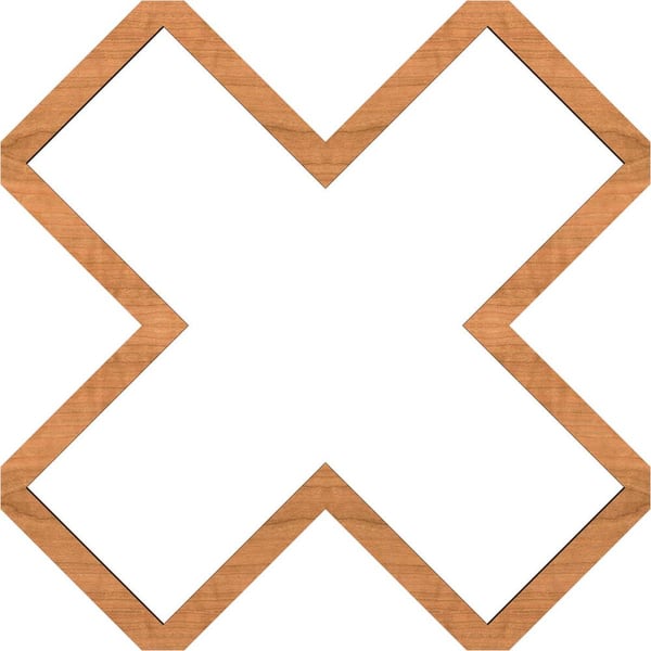 Ekena Millwork Small Fowler Fretwork 3/8 in. x 2-1/2 ft. x 2-1/2 ft. Brown Wood Decorative Wall Paneling 1-Pack