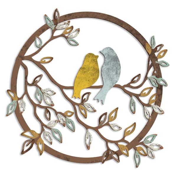 Unbranded 1-Piece Silhouette Bird Art Decor 11.8 in. x 11.8 in. Metal Work, Trendy Color
