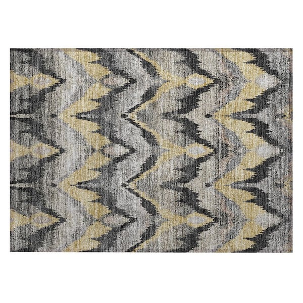 Chantille Machine Washable Indoor/Outdoor Abstract ACN2926 Black 3 ft. x 4 ft. Area Rug