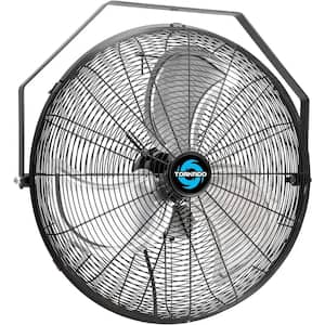 20 in. 3-Speed High Velocity Metal Industrial Workstation Wall Fan in Black with 6 ft. Cord