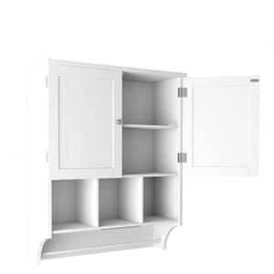 23.6 in. W x 7.87 in. D White Decorative Wall Shelf, Bathroom Wall Cabinet