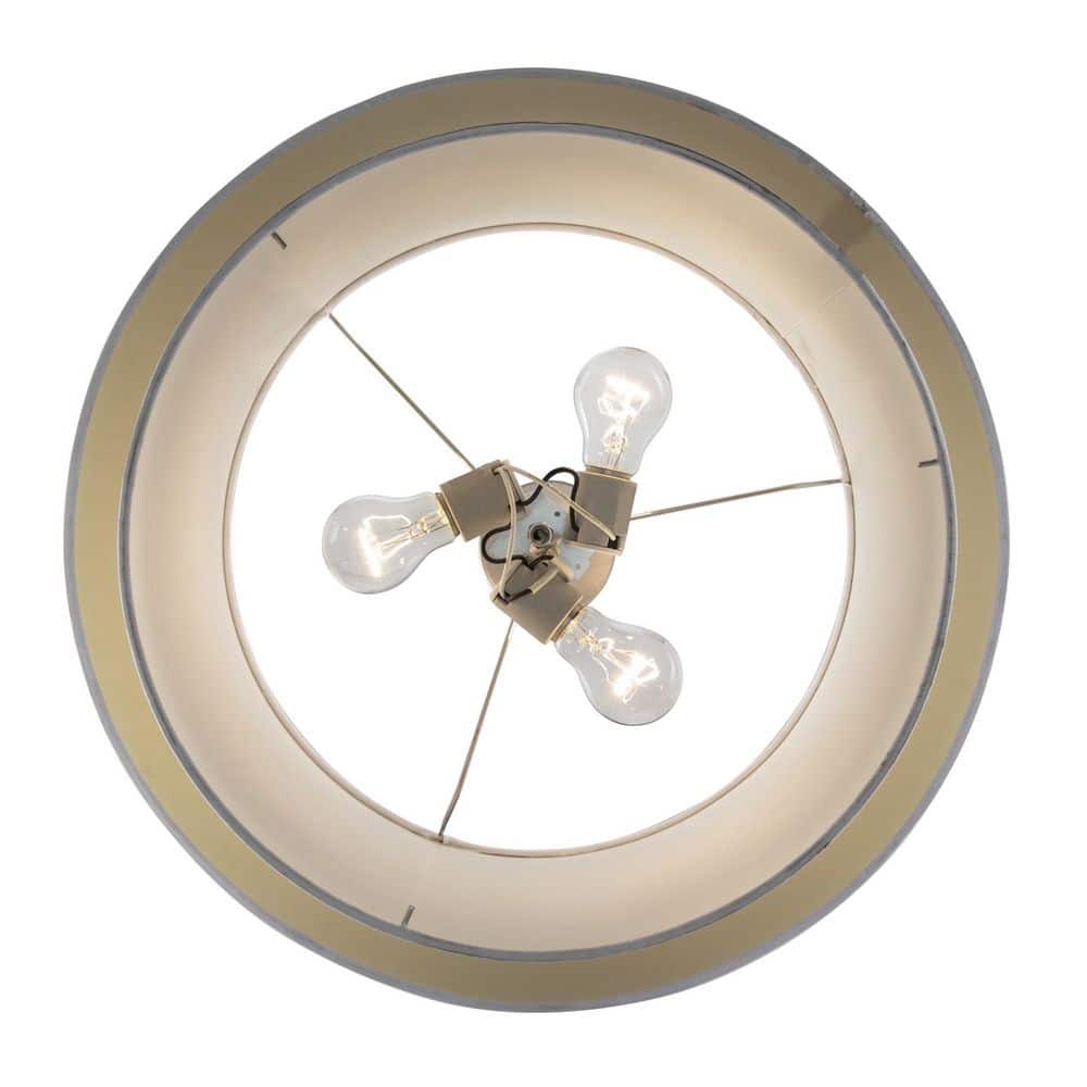Schiffer Brushed Nickel 18" Drum Pendant with Ivory Shade