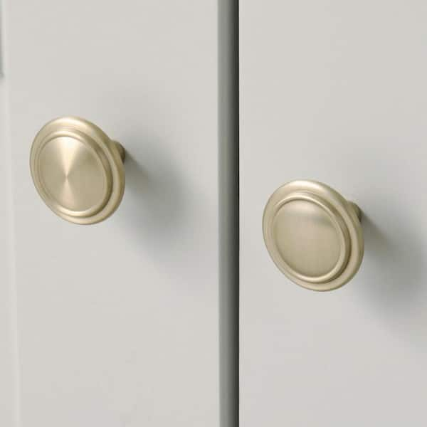 Classic Round Brushed Brass Cabinet Knob + Reviews