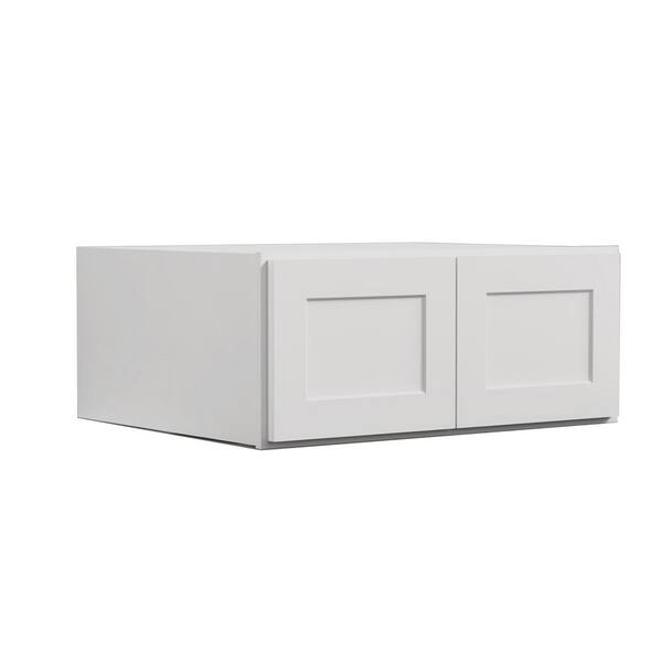 30 in. W. x 24 in. D x 24 in. H in Shaker White Plywood Ready to Assemble Kitchen Wall Cabinets with 2 Doors