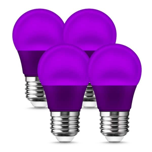 YANSUN 20-Watt Equivalent A15 3-Watt Non-Dimmable Violet LED Colored Light Bulb E26 Base (4-Pack)