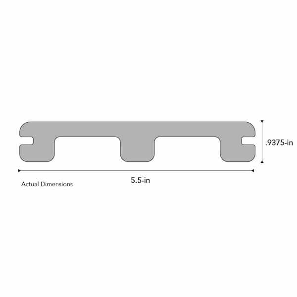 Deckorators Venture 1 in. x 6 in. x 20 ft. Saltwater Gray Grooved
