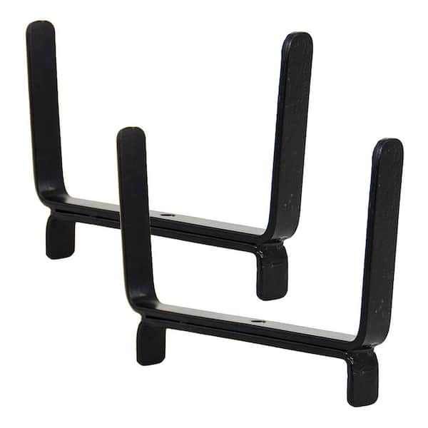 Flower Box Brackets for 2x6 Rail, 5.25 Inch Tall, Black Powder Coat Finish