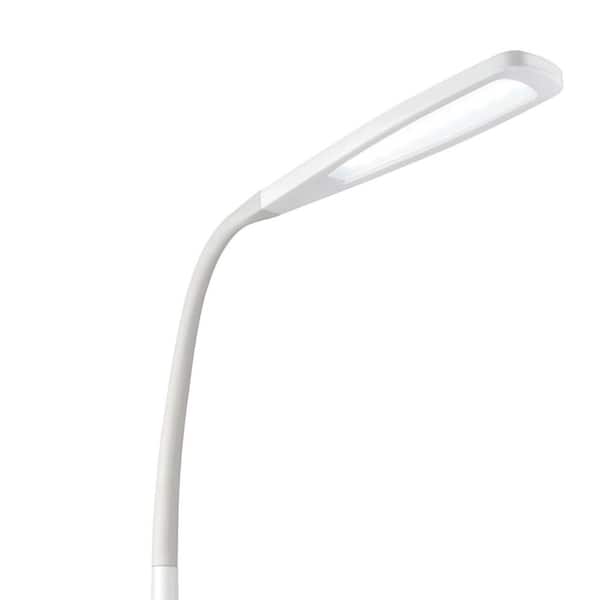 OttLite 71 in. White Natural Daylight LED Flex Floor Lamp P93009