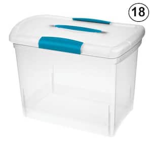 6.0 GA Large Nesting ShowOffs Portable Clear File Storage Box with Latches (18 Pack)