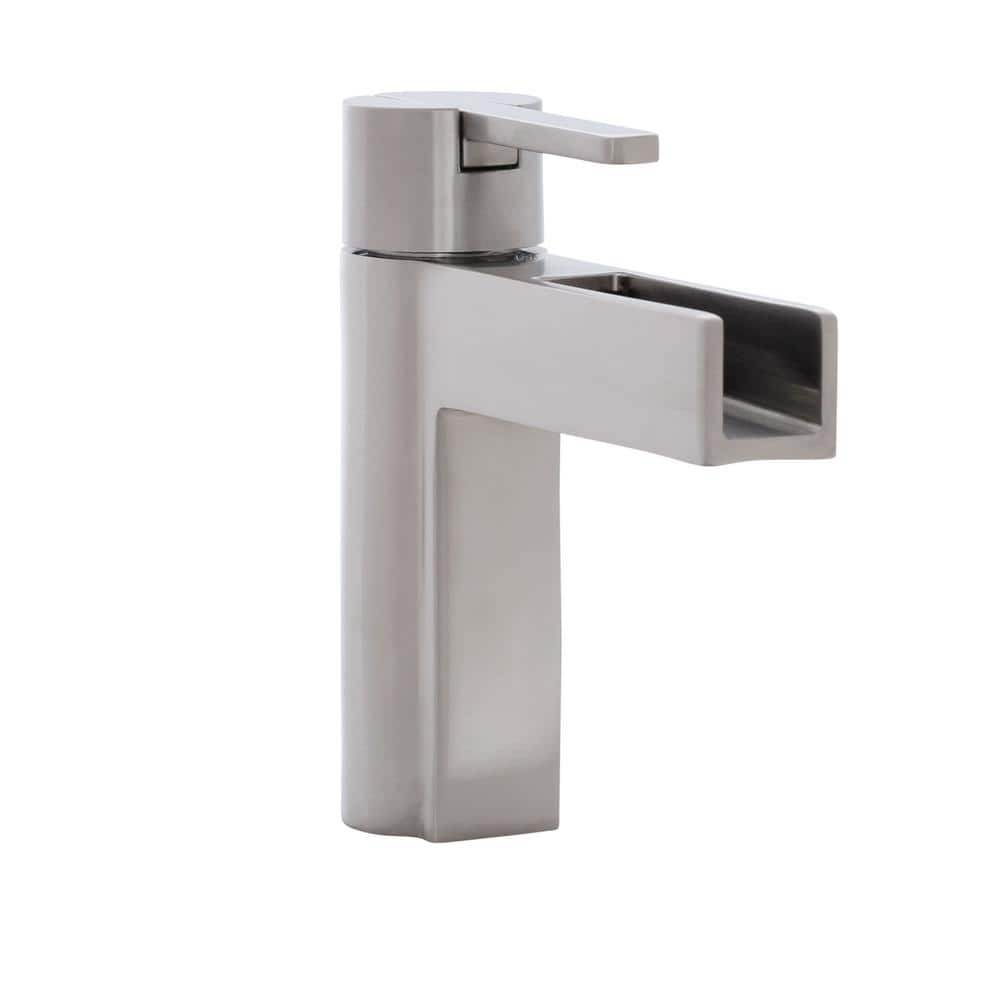 Vega Modern 7.66" Brushed Nickel Lever Handle Bathroom Faucet