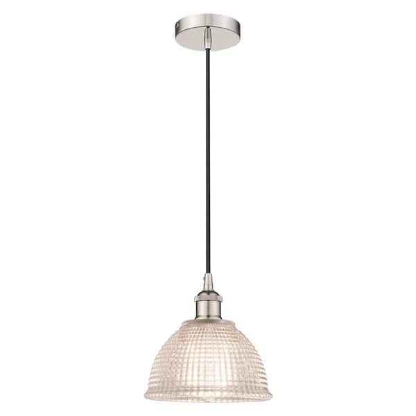 Innovations Arietta 60-Watt 1-Light Polished Nickel Standard Mini Pendant Light with Clear Glass Shade, No Bulbs Included