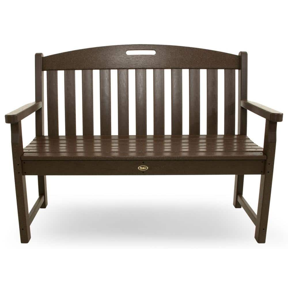 Vintage Lantern 48" Brown HDPE Outdoor Bench
