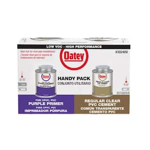 8 oz. Purple CPVC and PVC Primer and Regular Clear PVC Cement Combo Pack California Compliant