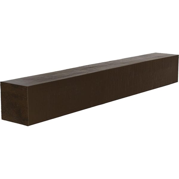 Ekena Millwork 4 in. x 6 in. x 3 ft. Rough Cedar Faux Wood Beam Fireplace Mantel in Burnished Mahogany