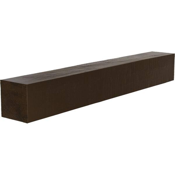 Ekena Millwork 6 in. x 6 in. x 3 ft. Rough Cedar Faux Wood Beam Fireplace Mantel in Burnished Mahogany