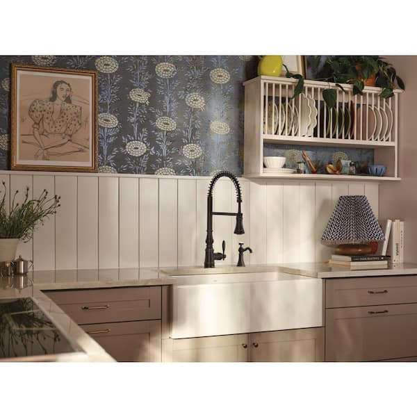 Weymouth Single-Handle Pre-Rinse Spring Pulldown Sprayer Kitchen Faucet with Power Clean in Oil Rubbed Bronze