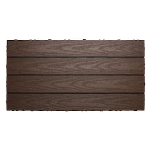 UltraShield Naturale 1 ft. x 2 ft. Quick Deck Outdoor Composite Deck Tile  in Spanish Walnut (20 sq. ft. Per Box)