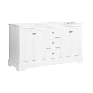 Windsor 60 in. W Traditional Double Bath Vanity in Matte White