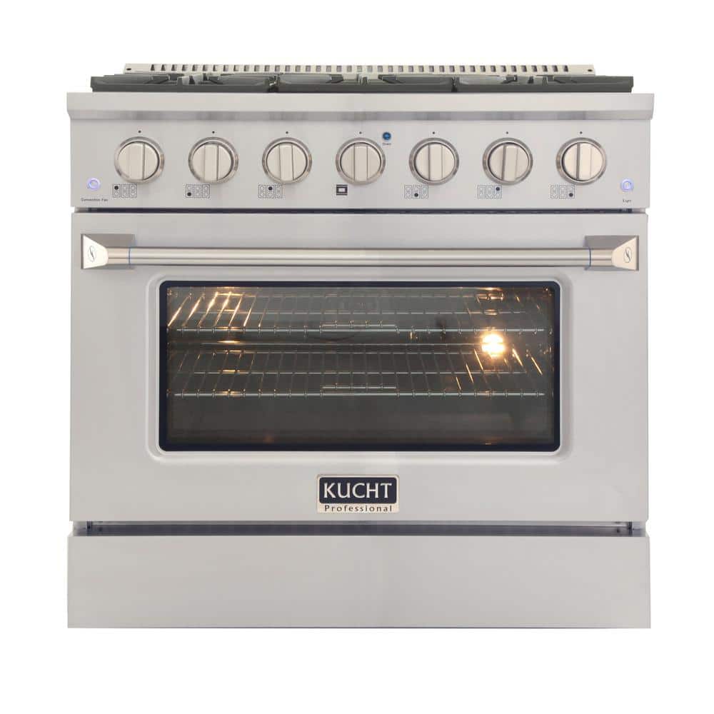 Kucht 36" Stainless Steel Propane Gas Range with Convection Oven