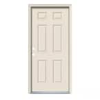 32 in. x 80 in. 6-Panel Primed 20 Minute Fire Rated Steel Prehung Right-Hand Inswing Front Door with Brickmould
