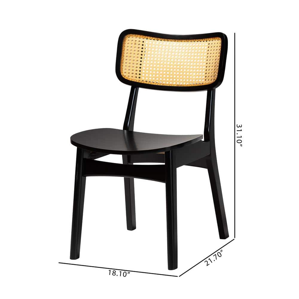 Tafari Dark Brown Rattan and Cane Low Arm Chair