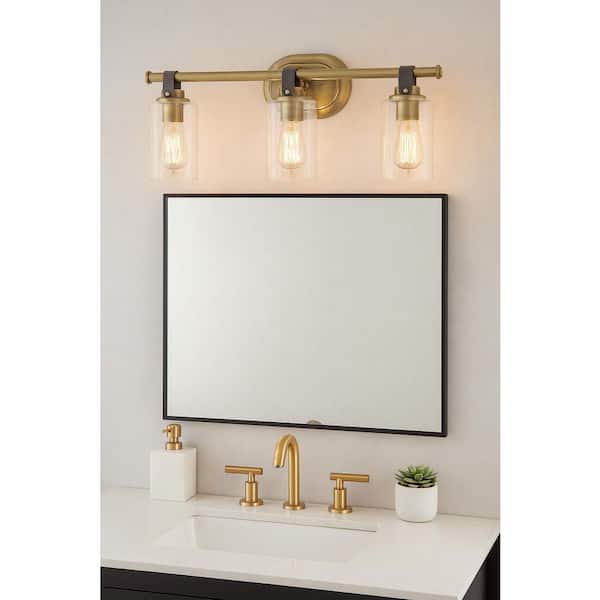 Halstead 24.0 in. 3-Light Heritage Brass Vanity Light