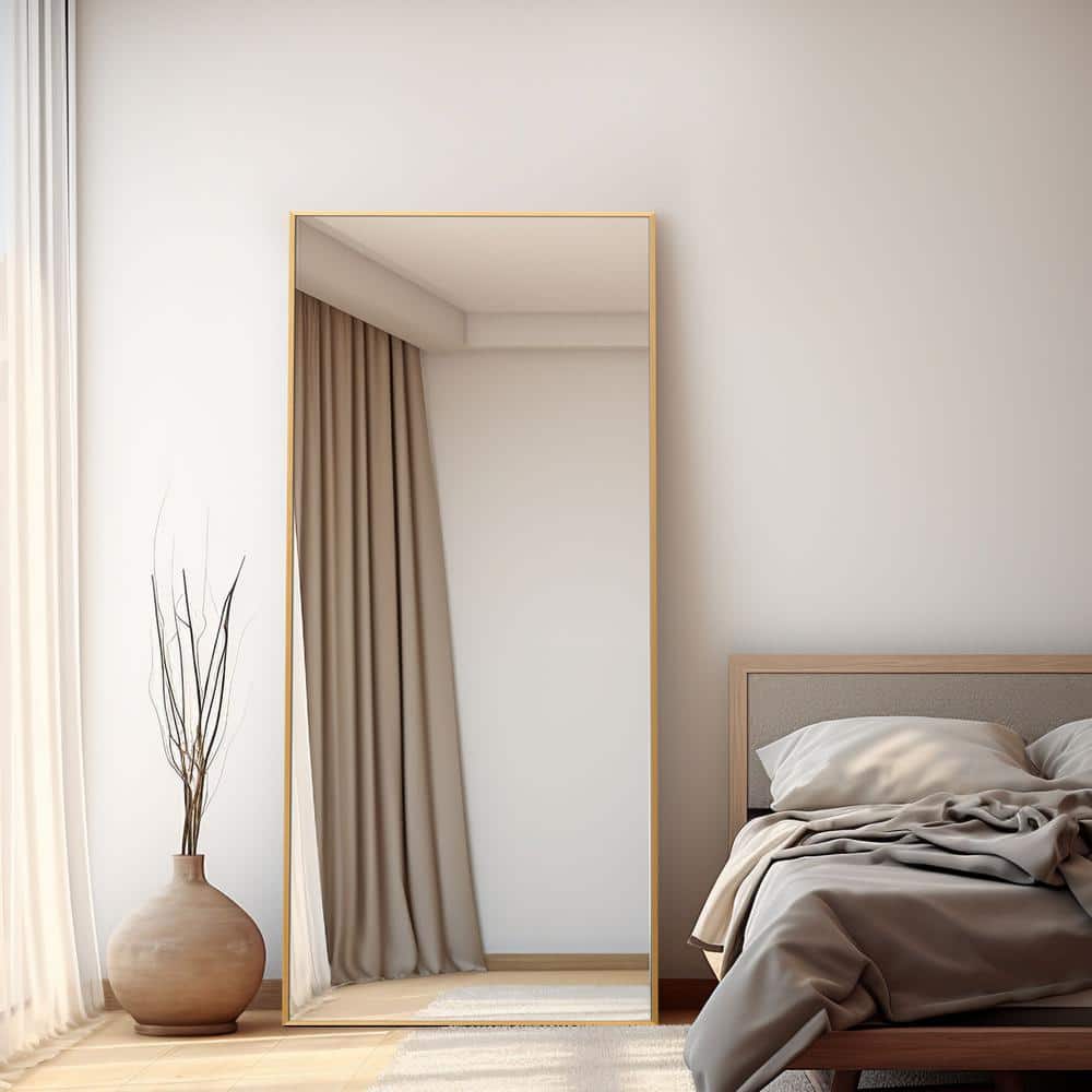 31 in. W x 71 in. H Metal Framed Full Length Mirror Wall Mounted Free Stand