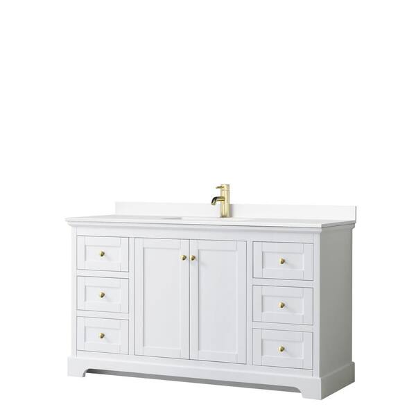 Wyndham Collection Avery 60 in. W x 22 in. D x 35 in. H Single Sink