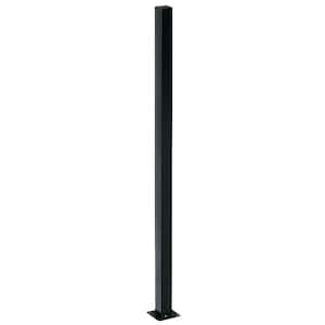2 in. x 2 in. x 5 ft. Black Steel Fence Post with Flange