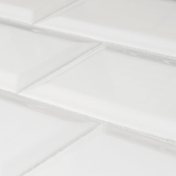 Jeffrey Court Allegro White Bevel 3 in. x 6 in. Glossy Ceramic Wall Tile (11 sq. ft. / Case) Jeffrey Court Allegro White Bevel 3 in. x 6 in. Glossy Ceramic Wall Tile (11 sq. ft. / Case)