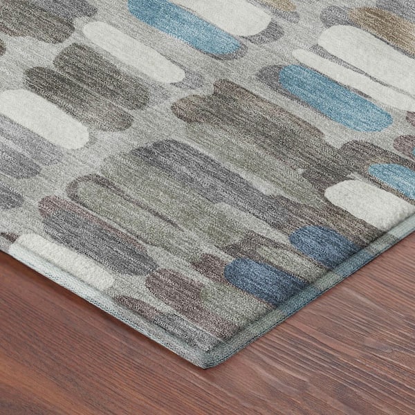 Mayfield Premium Machine Washable Abstract AMF2349 Taupe 10 ft. x 14 ft. Area Rug