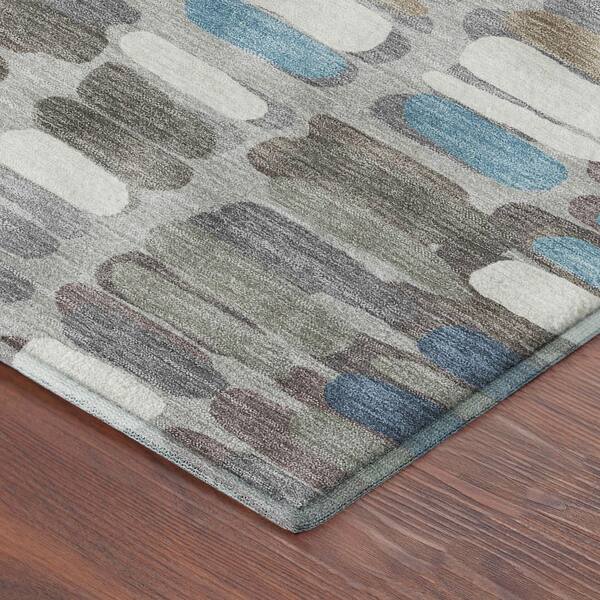Mayfield Premium Machine Washable Abstract AMF2349 Taupe 2 ft. x 7 ft. Runner Rug