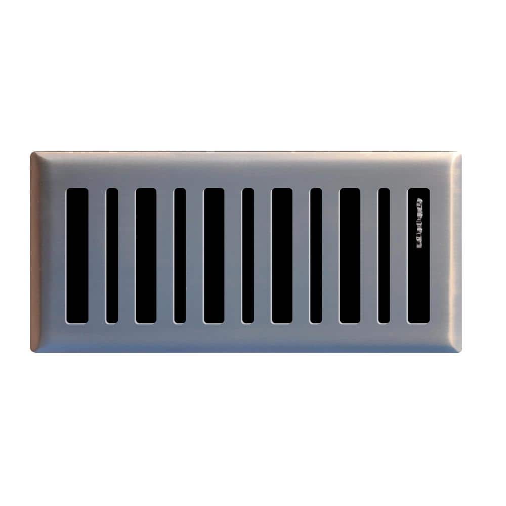 Contemporary 4 in. x 10 in. Steel Floor Register in Brushed Nickel price history on PriceWatchPro