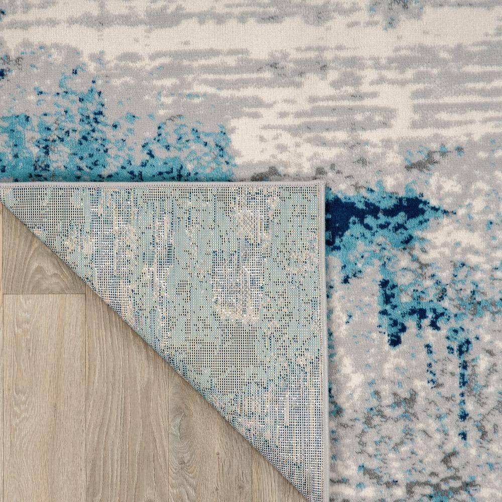 Blue Flat Woven Synthetic Easy Care Area Rug, 26" x 4"