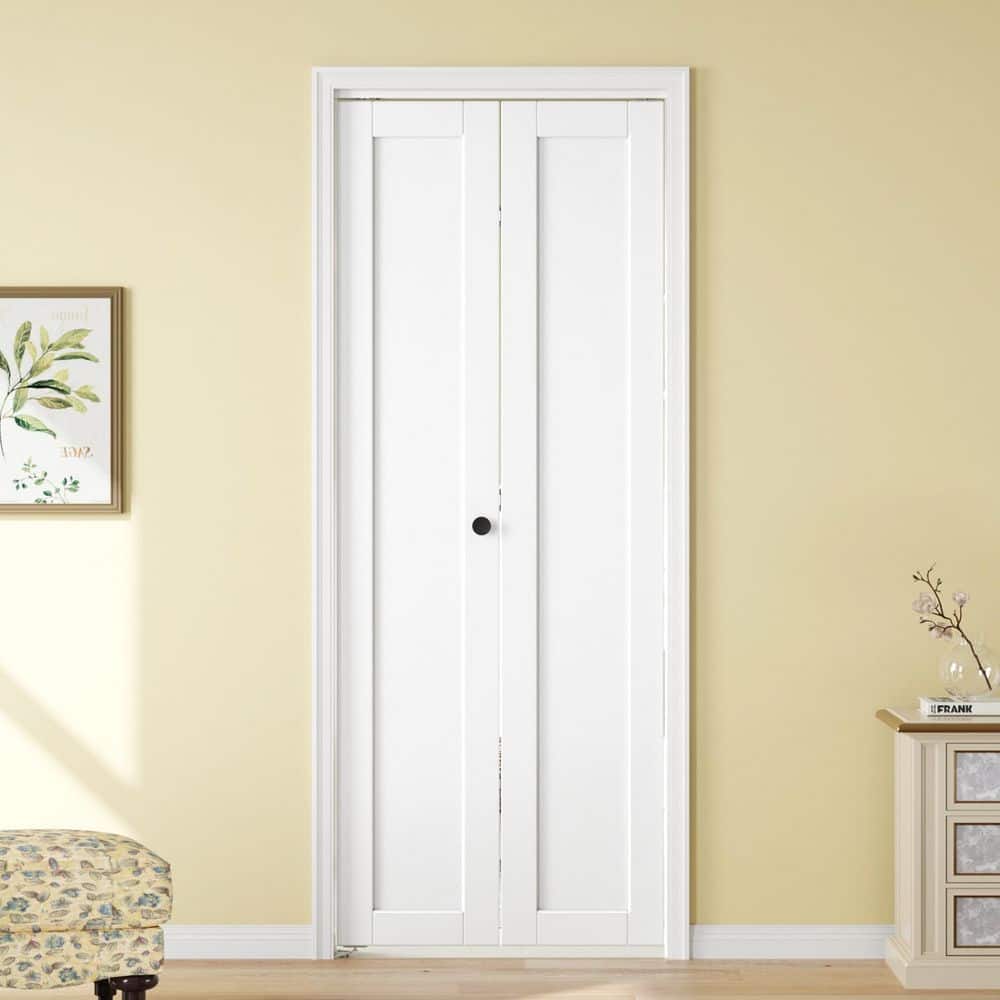 easelife 32 in. x 80 in. 1 Panel White Finished Solid Core MDF