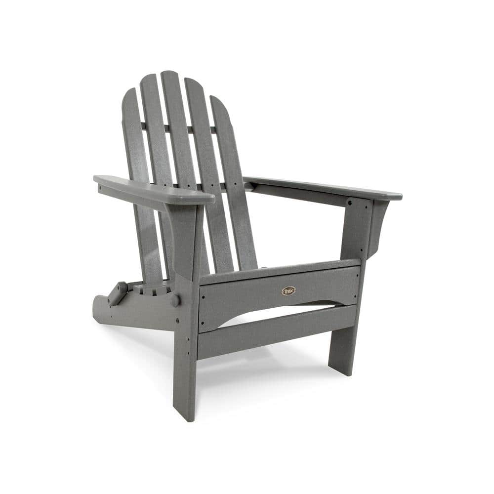 Cape Cod Stepping Stone Gray HDPE Folding Adirondack Chair with Arms