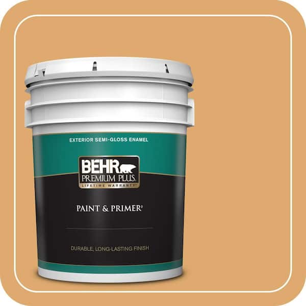BEHR PREMIUM PLUS 5 gal. Home Decorators Collection #HDC-FL13-2 Corn Maze Semi-Gloss Enamel Exterior Paint & Primer