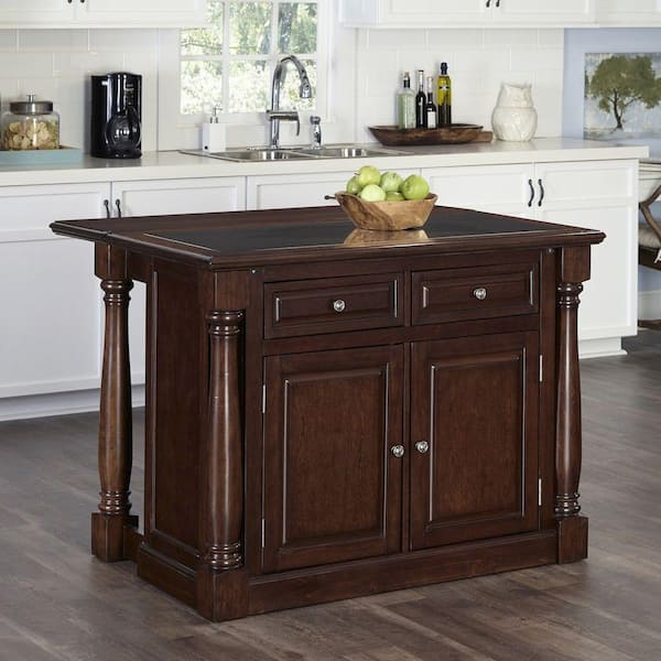 Monarch Cherry Kitchen Island With Storage