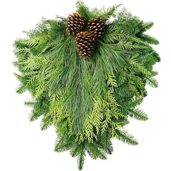 VAN ZYVERDEN 26 in. Live Fresh Cut Pacific Northwest Classic Timeless Holiday Door Swag