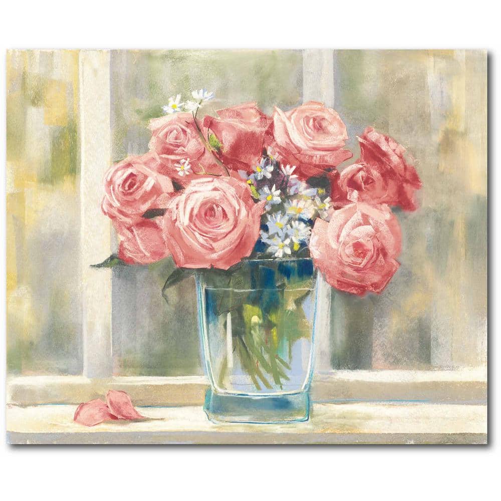Courtside Market Pink Roses Gallery-Wrapped Canvas Nature Wall Art 20 in. x  16 in. WEB-V141-16x20 The Home Depot