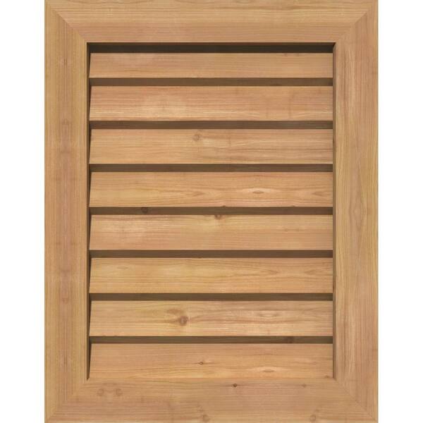Ekena Millwork 25 in. x 31 in. Rectangular Smooth Western Red Cedar Wood Paintable Gable Louver Vent