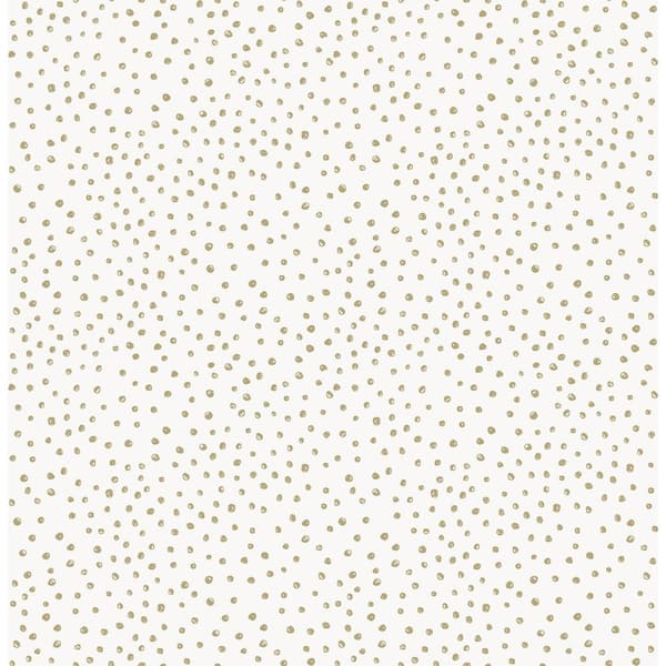 A-Street Prints Cassie White Petite Polka Wallpaper Sample