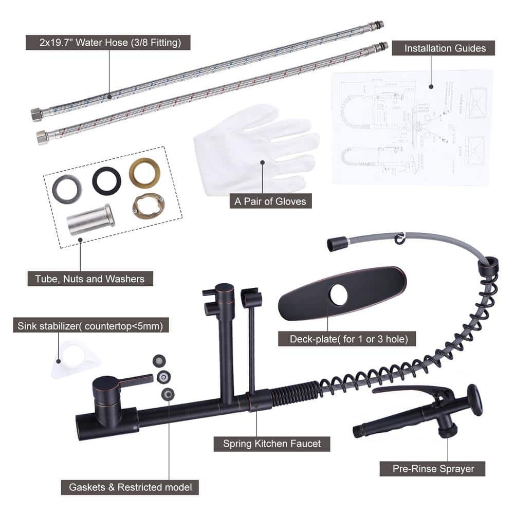 Oil Rubbed Bronze Single Handle Pull Out Sprayer Kitchen Faucet